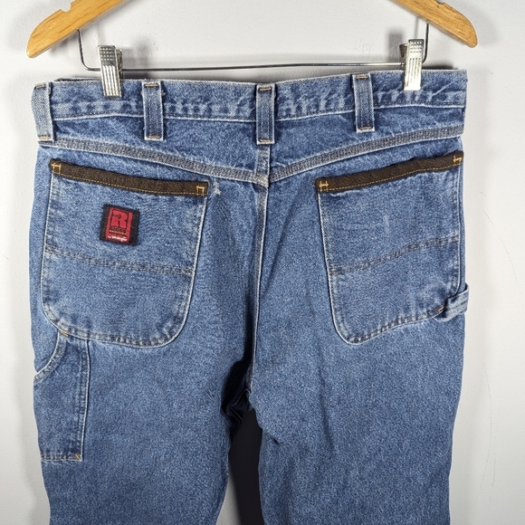 Y2K Riggs by wrangler Workwear rugged utility work carpenter denim jeans 36x34 - Picture 5 of 9